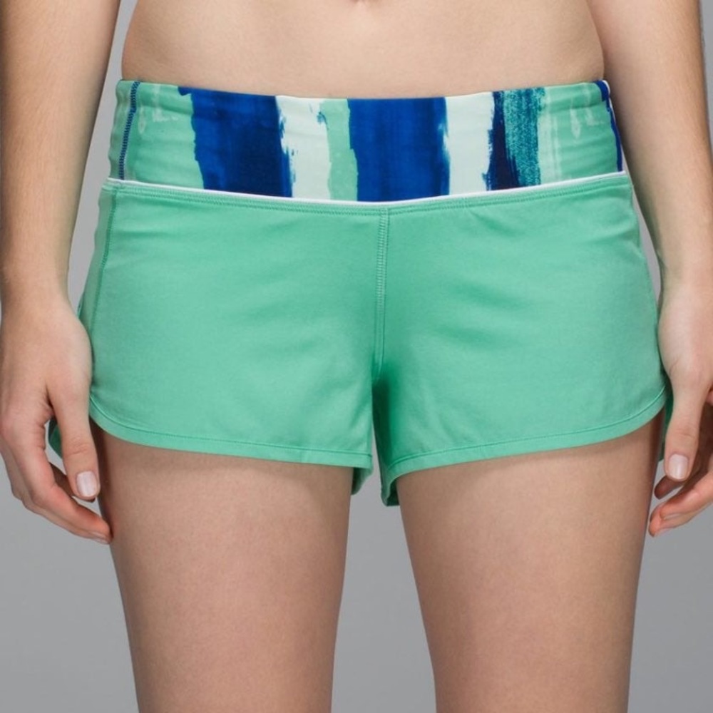 Lululemon Turquoise Speed up Shorts 2.5 inch rare